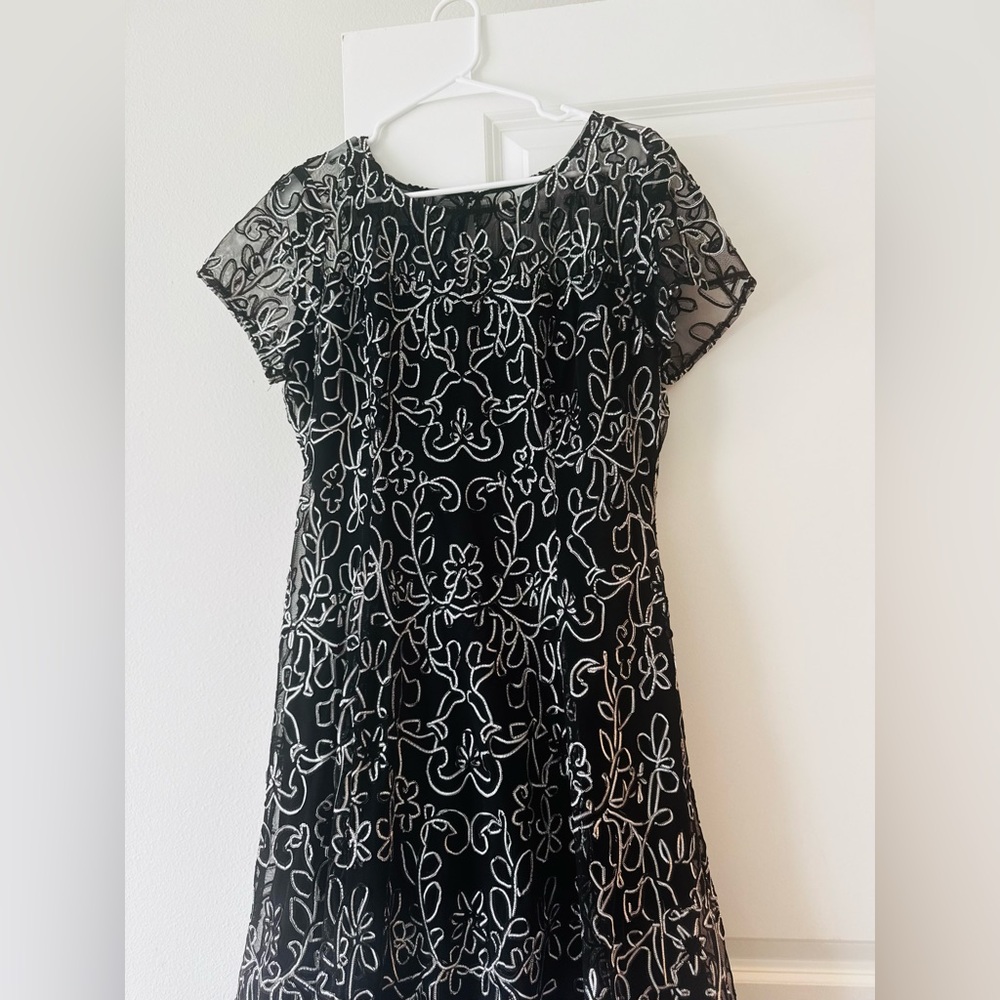 Elegant Black and White Lace Dress - Picture 3 of 10